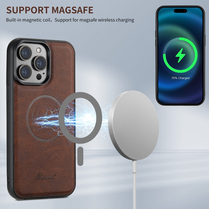 LuxLeather Case - Elegant Lærtelefonveske med MagSafe Luvikno