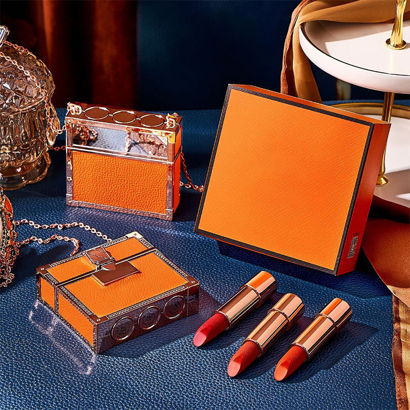Lipstick Set Velvet Matte med Glamour Kjede Håndveske | luvikno