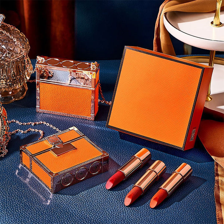 Lipstick Set Velvet Matte med Glamour Kjede Håndveske | luvikno