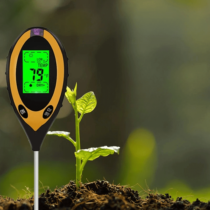 Luvikno | 4-i-1 Jord Analyzer: pH, Fuktighet, Temperatur, Lys