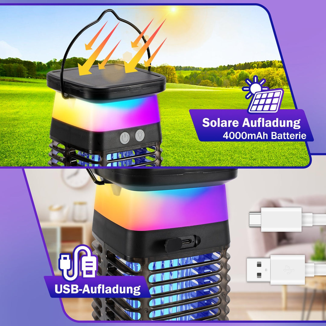 Solar Myggavstøtende Lampe UV Lys Mygg Lampe RGB | Luvikno
