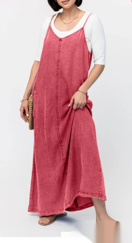 Luvik | Uusi Denim Henkari Vapaa-ajan Mekko