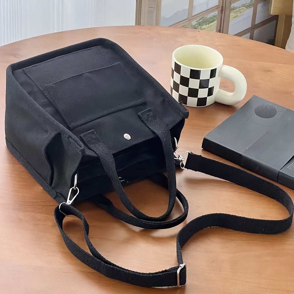 UrbanEase Canvas Slingbag – Hvit skulderveske med magnetlukking og justerbar stropp | Luvikno