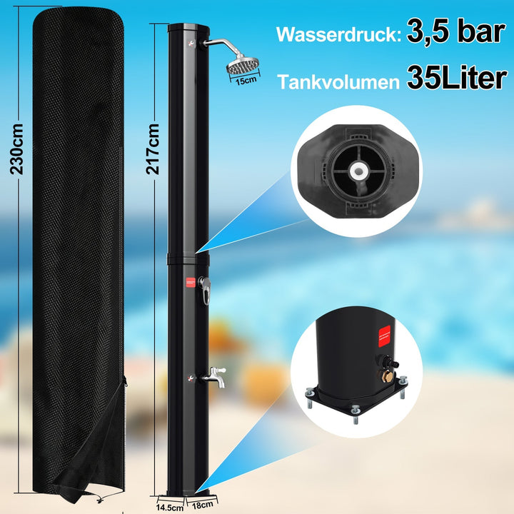 Solardusj 35L hagedusj inkl. beskyttelsesdeksel | Luvikno