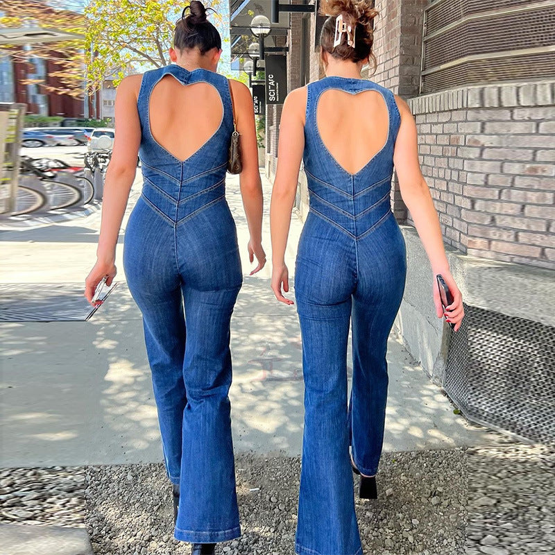 Luvik | Denim-yksihaalarit vetoketju-yksityiskohdalla naisille