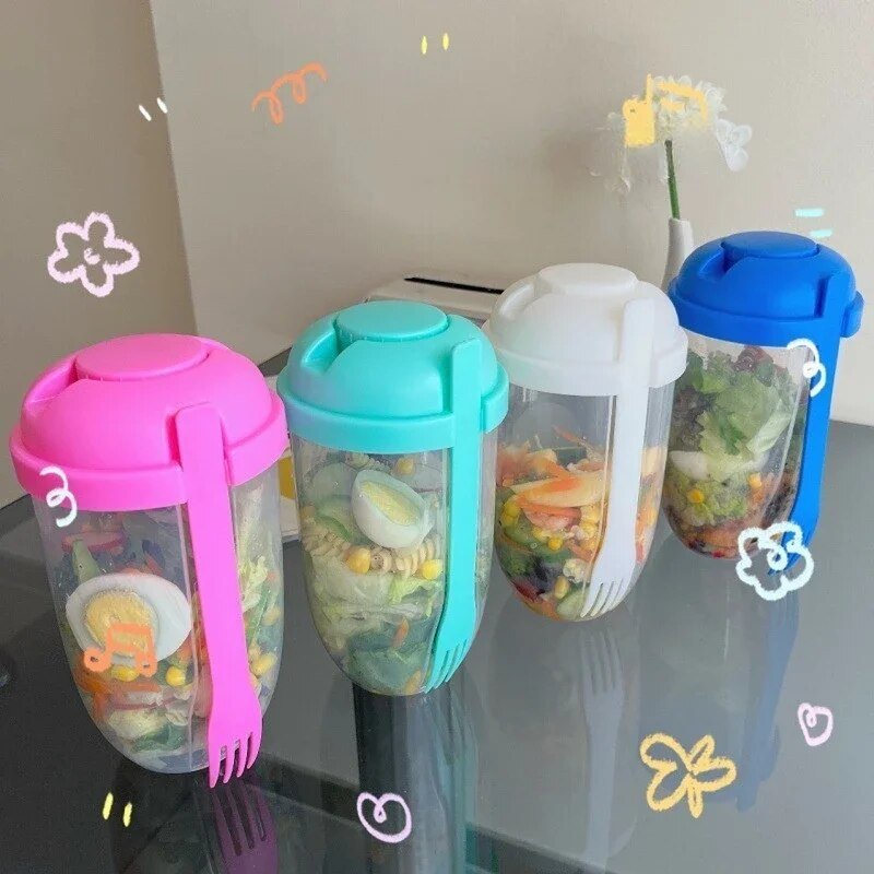Luvikno | Salatbeholder - Takeaway-salat - Praktisk og stilfull - Ideell for travle mennesker