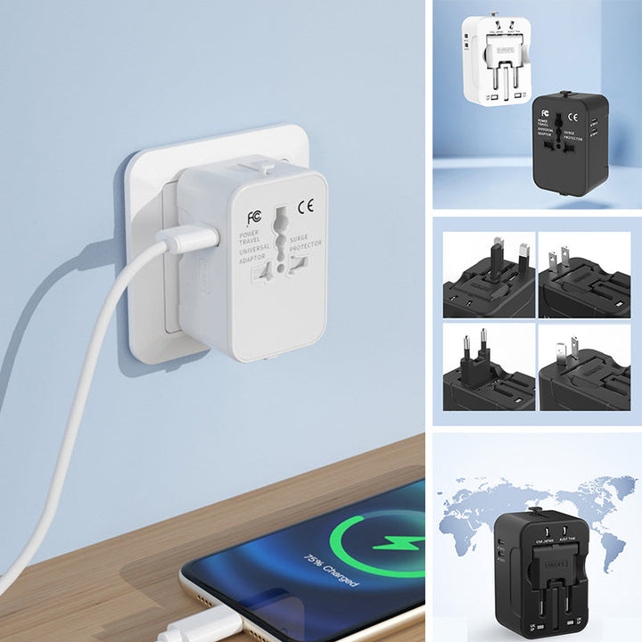 Universell reiseadapter med doble USB-porter | Luvikno