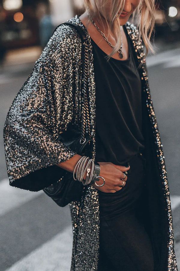 Luvik | Long Gilet Paillettes