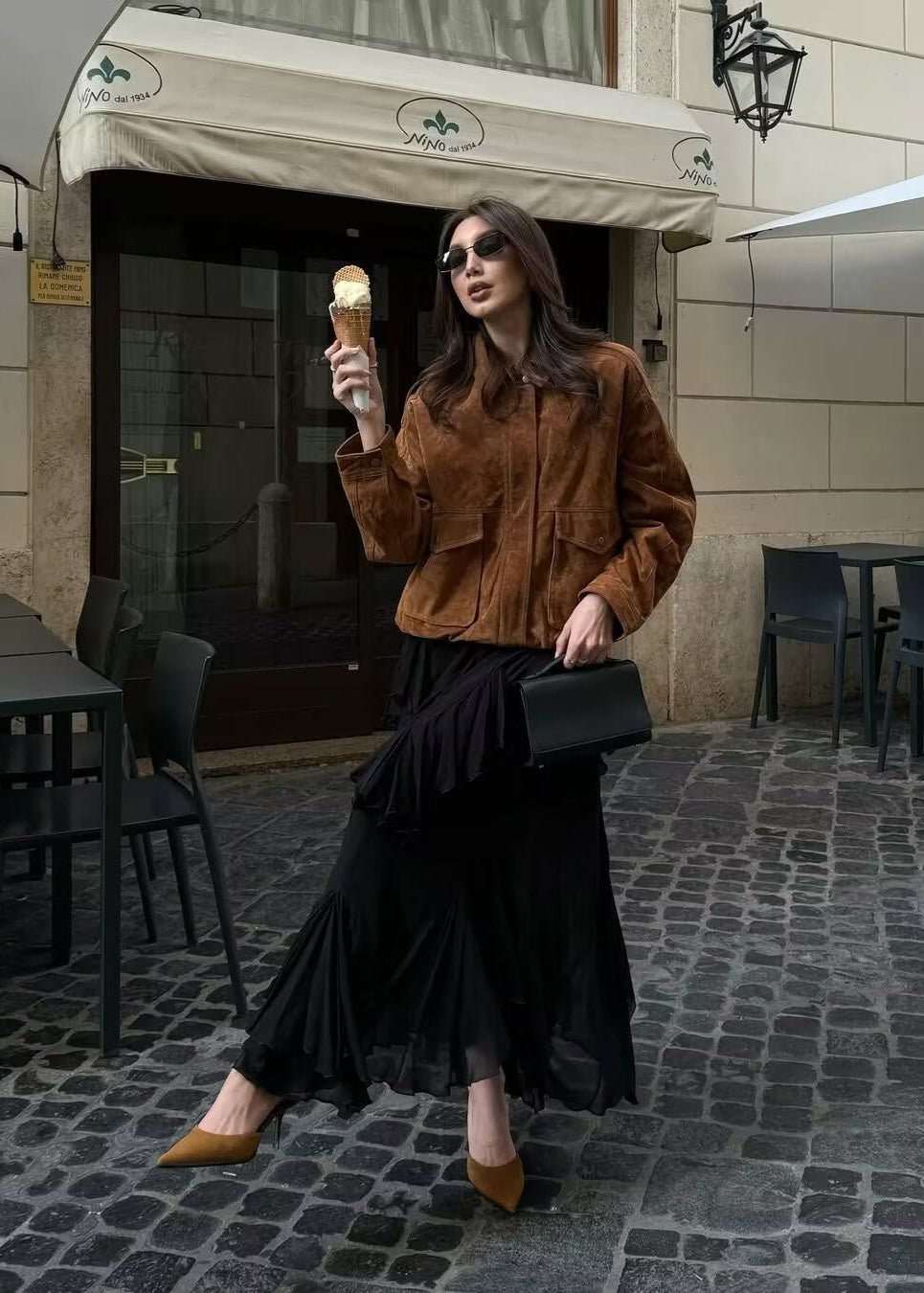 Luvik | Vaikutus Yli­koko­neule takki etutaskuilla – Ruskea