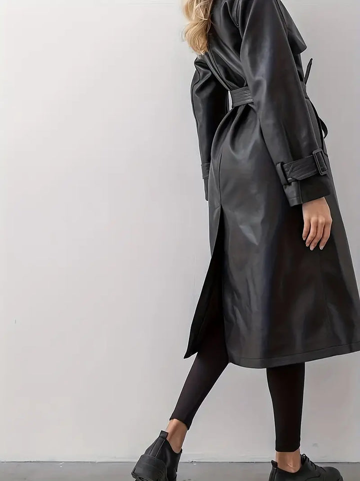 Luvik | trench coat skinnjakke med belte