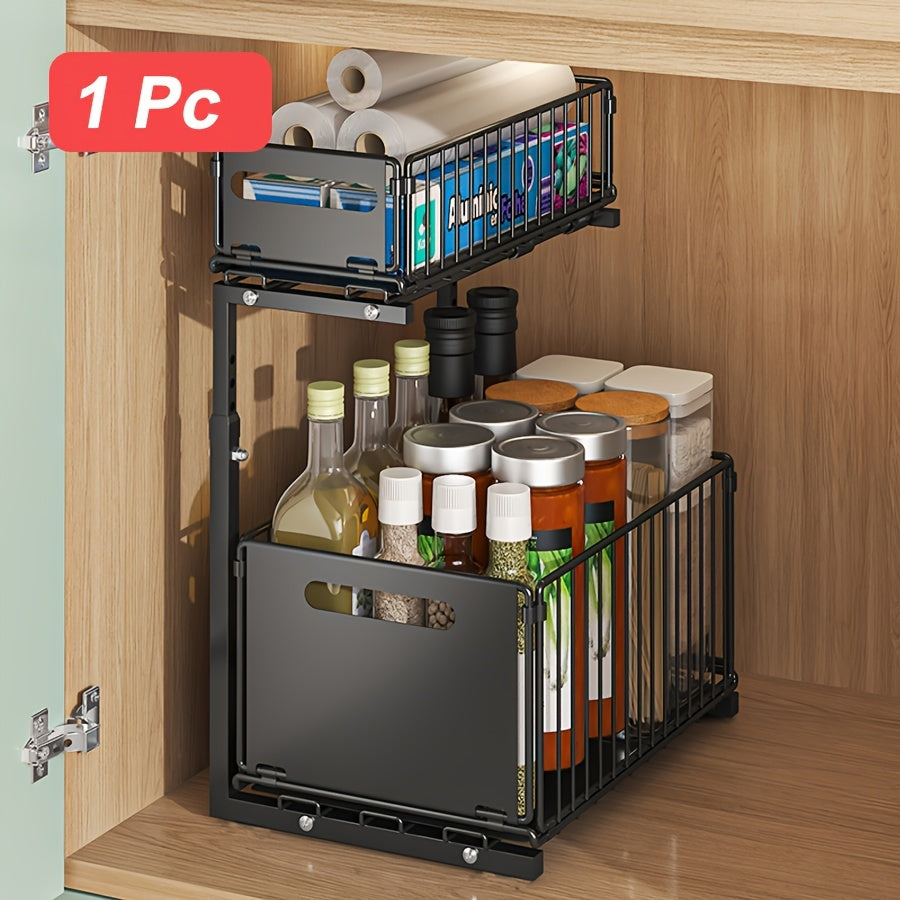 Pull-out Under-Cabinet Organizer 2 Levels | Luvikno