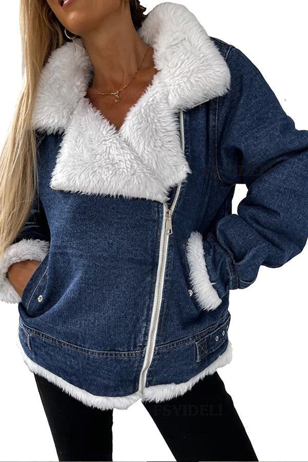 Luvik | Ull-Patchwork-Vend avslappet fritidjakke