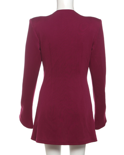 Luvik | Slim Yksivärinen Puku Takki