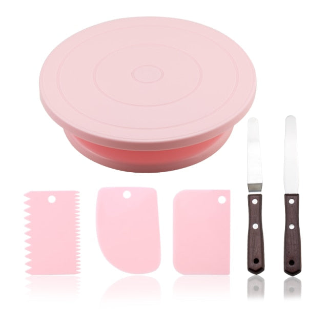 6Pcs Set Kake Snurrende Kakefat Roterende Bord Kakebord | Luvikno
