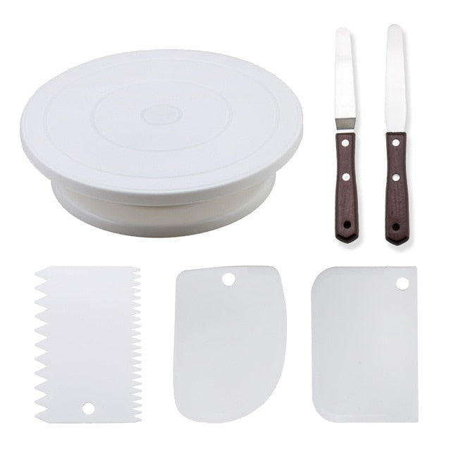 6Pcs Set Kake Snurrende Kakefat Roterende Bord Kakebord | Luvikno