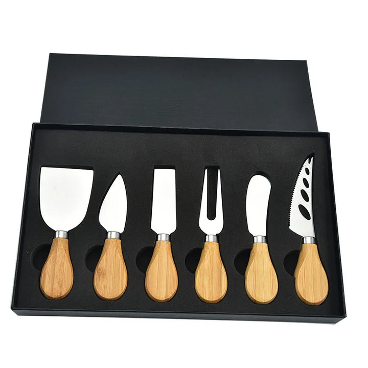6 stk Rustfritt Stål Ostekniver for Charcuterie-Boards og Bestikk | Luvikno