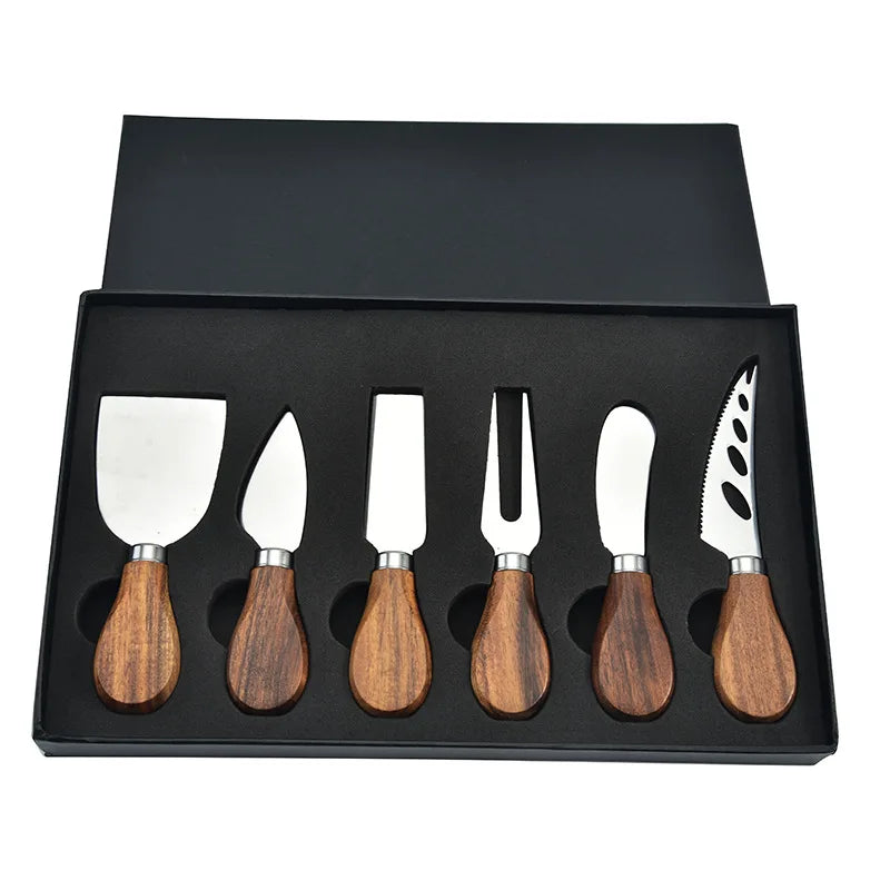 6 stk Rustfritt Stål Ostekniver for Charcuterie-Boards og Bestikk | Luvikno