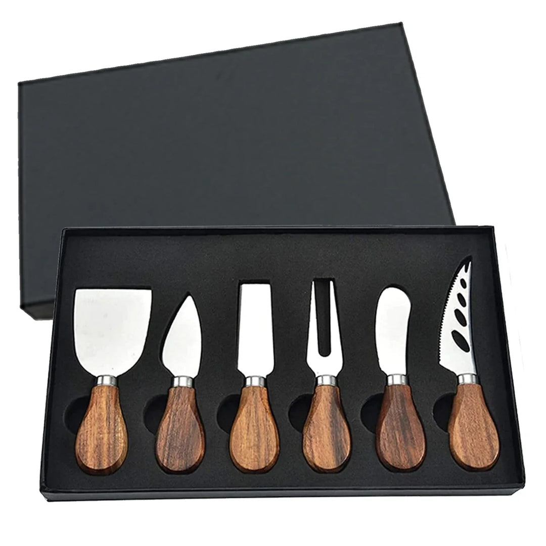 6 stk Rustfritt Stål Ostekniver for Charcuterie-Boards og Bestikk | Luvikno