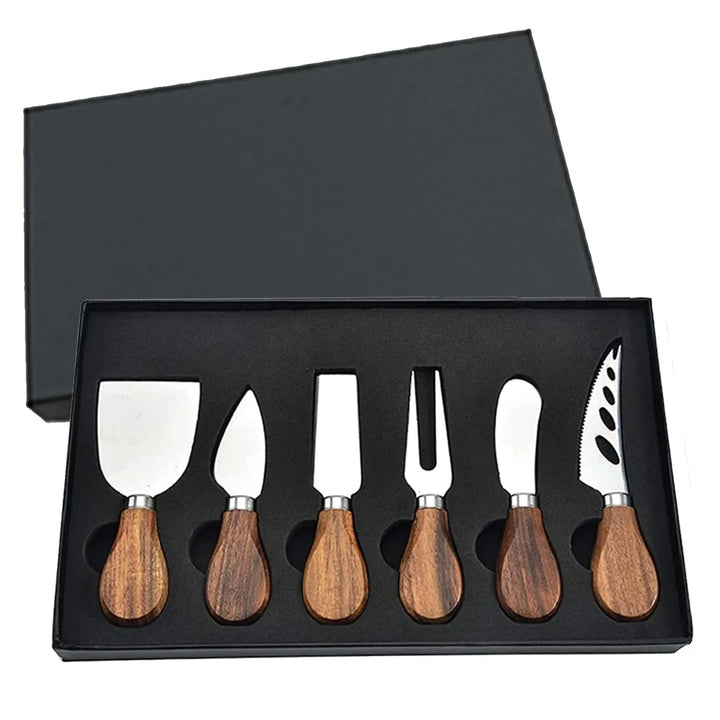 6 stk Rustfritt Stål Ostekniver for Charcuterie-Boards og Bestikk | Luvikno
