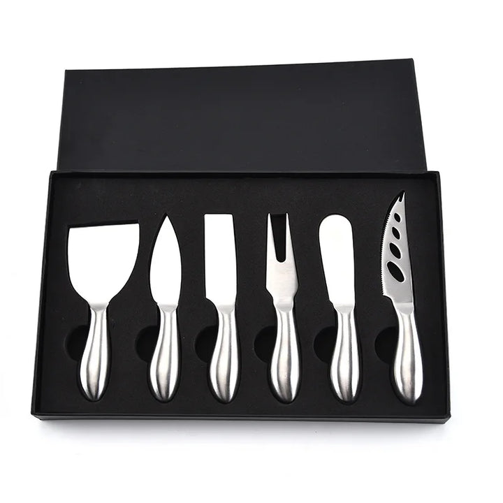 6 stk Rustfritt Stål Ostekniver for Charcuterie-Boards og Bestikk | Luvikno