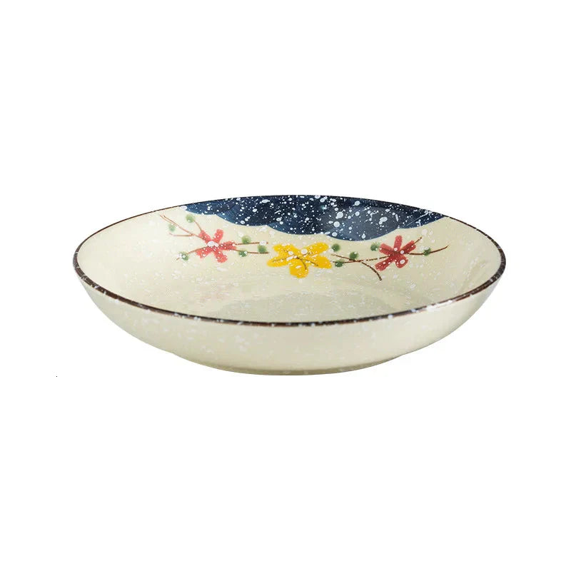 7" og 8" Underglaze Keramisk Rund Tallerken Husstands Kjøkkenverktøy | Luvikno