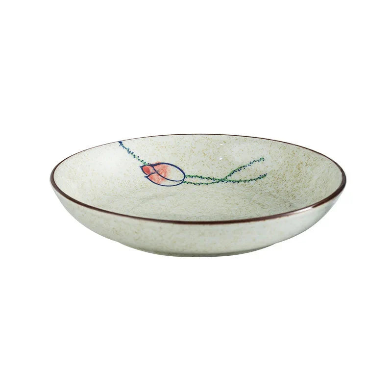 7" og 8" Underglaze Keramisk Rund Tallerken Husstands Kjøkkenverktøy | Luvikno