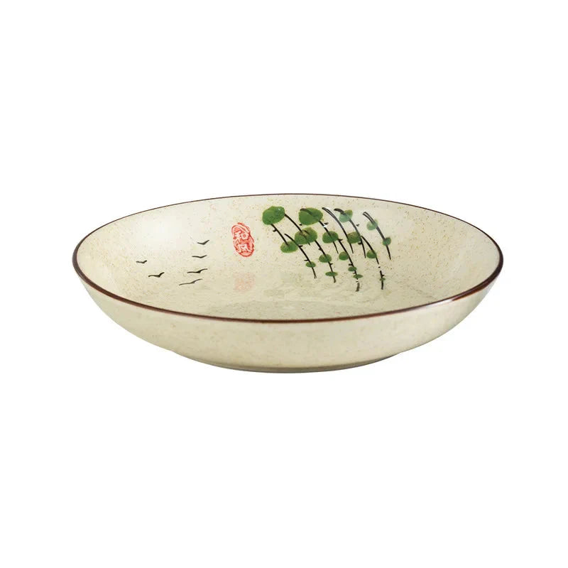 7" og 8" Underglaze Keramisk Rund Tallerken Husstands Kjøkkenverktøy | Luvikno