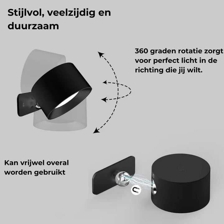 Luvikno | Vegglampe Oppladbar Trådløs 360°