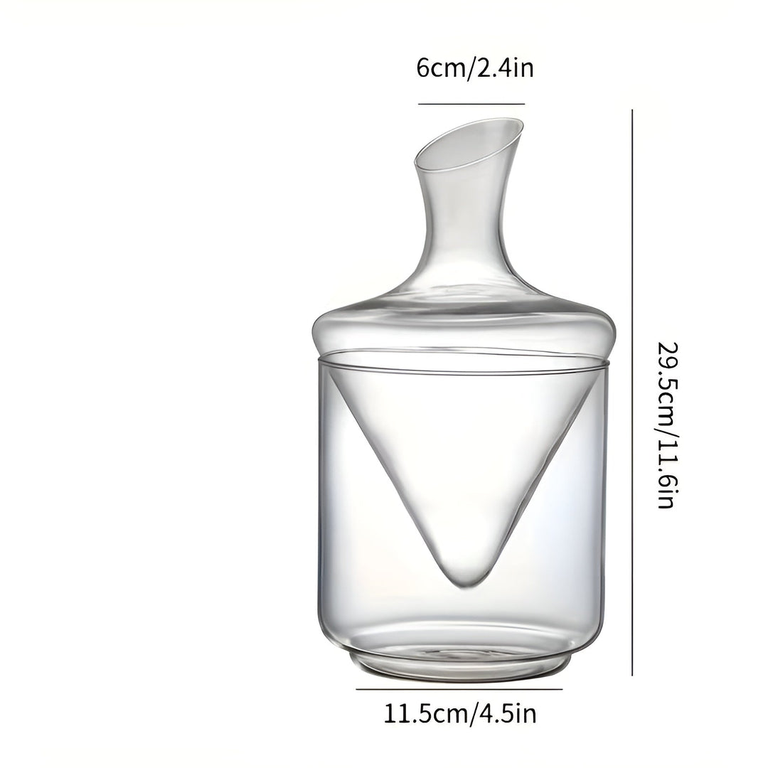 Vinkaraffel med Rask Lufting – Elegant Vanndfallsdesign laget av Glass | For Mer Intenst Aroma og Stilfull Vin Nytelse | Luvikno