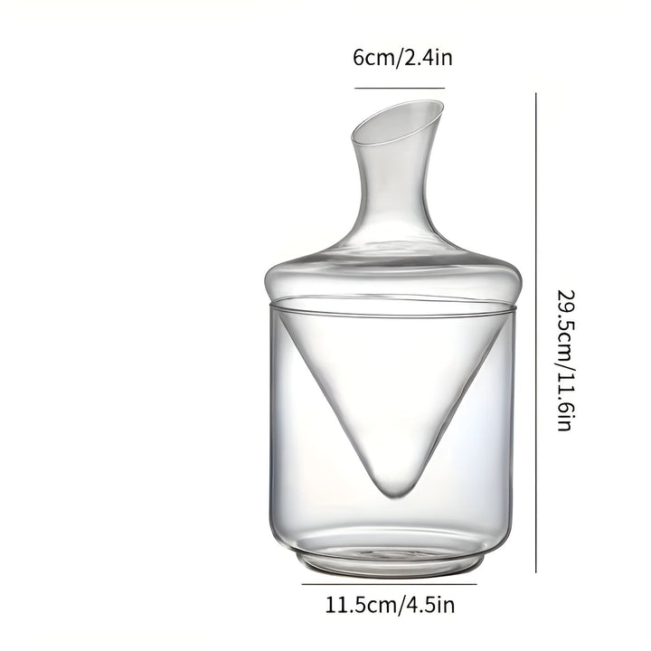 Vinkaraffel med Rask Lufting – Elegant Vanndfallsdesign laget av Glass | For Mer Intenst Aroma og Stilfull Vin Nytelse | Luvikno