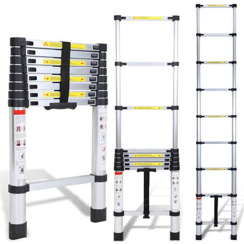 Teleskopisk stige Aluminium Belastningsevne opp til 150kg 2,6m-5m | Luvikno