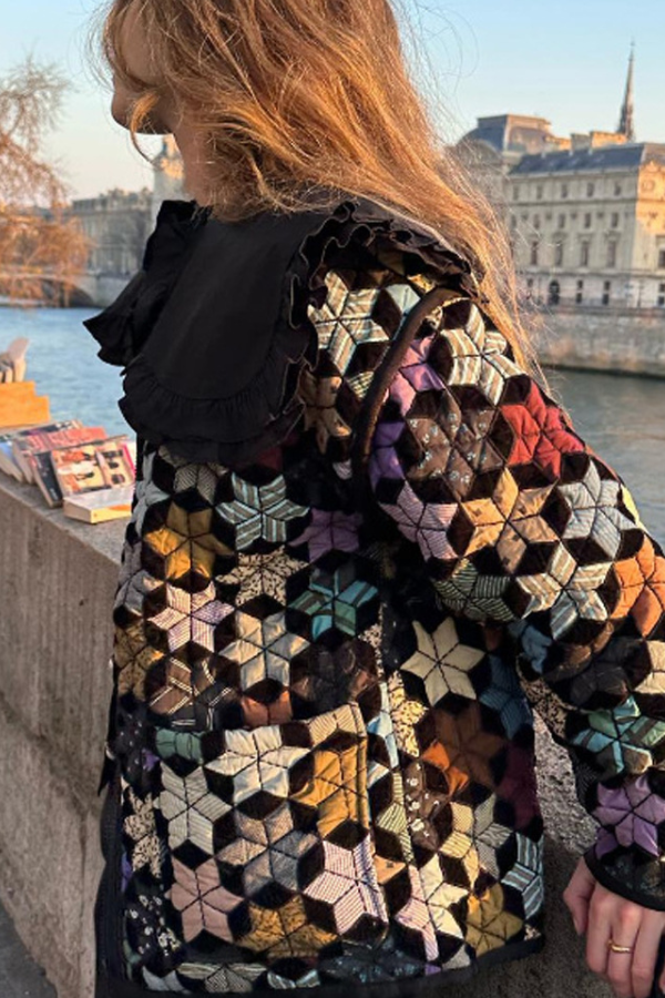 Luvik | Viitäntähden painatus puuvillatakki