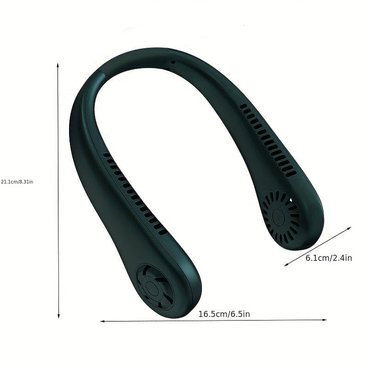 1pc Håndfri Bærbar Nakke Vifte - Oppladbar, Bladfri, og USB Drevet - Perfekt for Kontor og Reisebruk | Luvikno