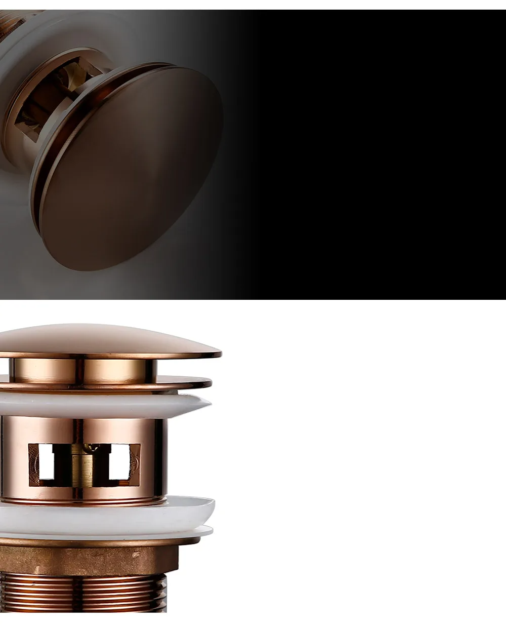 Bagnolux Rose Gold Sink Drain Valve Luvikno