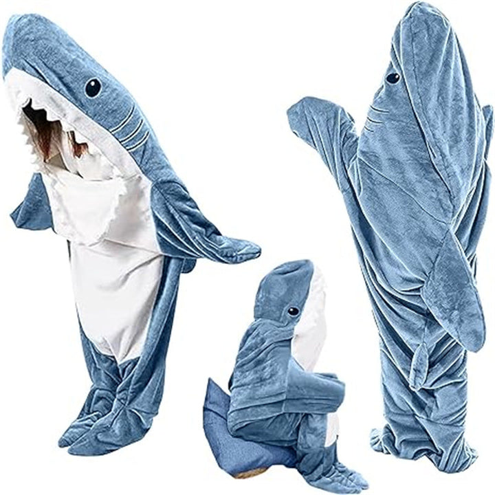 Plush Shark Blanket Hoodie – Behagelig Bærbar Teppe | Luvikno