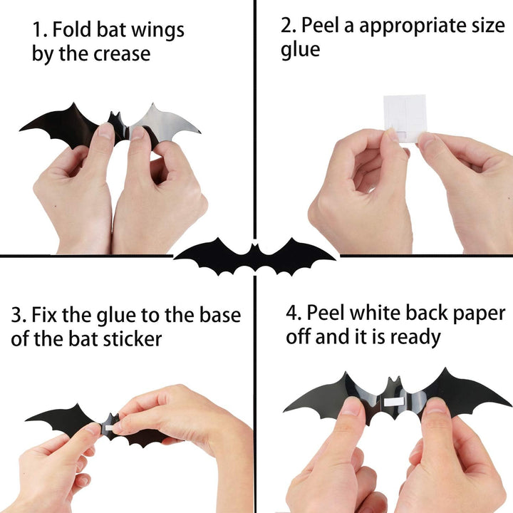 Bats Veggdekorasjonsklistremerker - Halloween Dekorasjonsklistremerker For Hjemmedekor (120 Stk) Luvikno