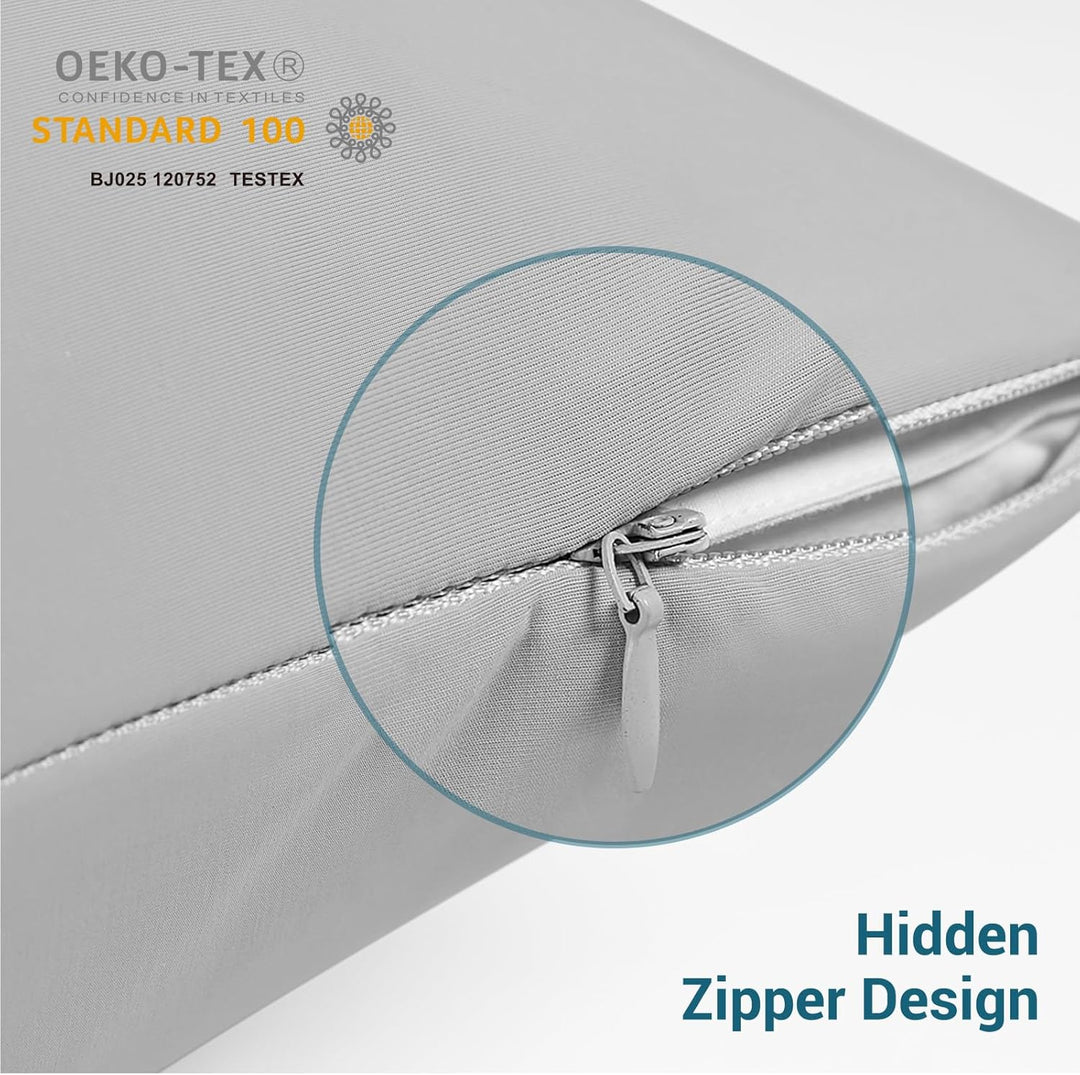 2-Pack Kjølepillowcases – Q-Max >0.5 , Anti-Statisk, Skult Glidelås,, Farge Grå | Luvikno