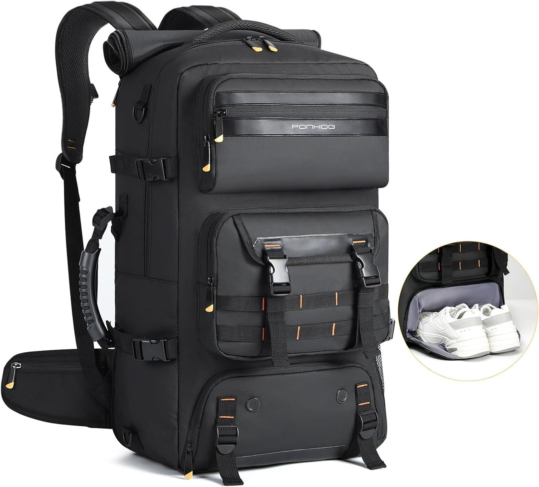 50L Flyklar Konverterbar Reise Ryggsekk med Skoparti & USB-port | Luvikno