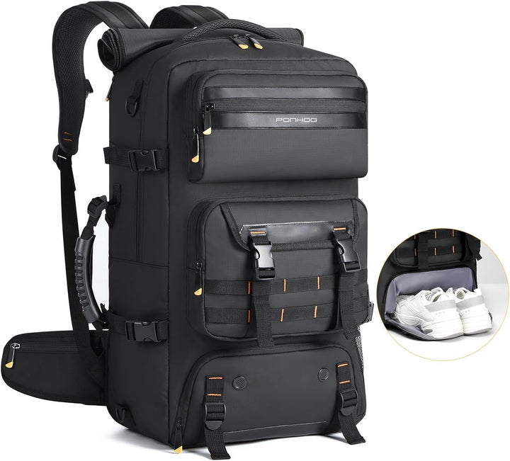 50L Flyklar Konverterbar Reise Ryggsekk med Skoparti & USB-port | Luvikno