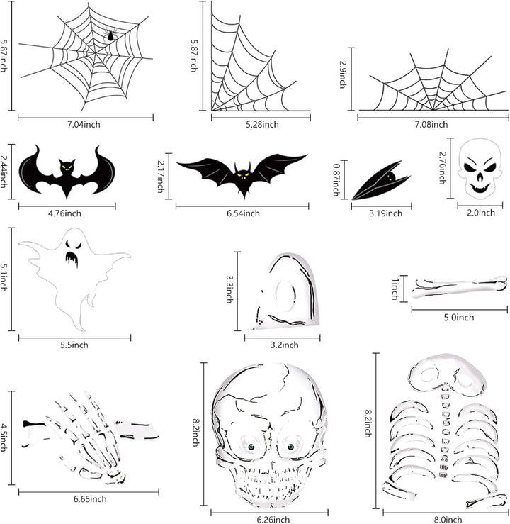 140PCS Halloween Vindu Klistermerker Dekor - Dobbeltsidige Avtakbare Klistremerker For Innendørs Halloween Fest Dekorasjoner Luvikno