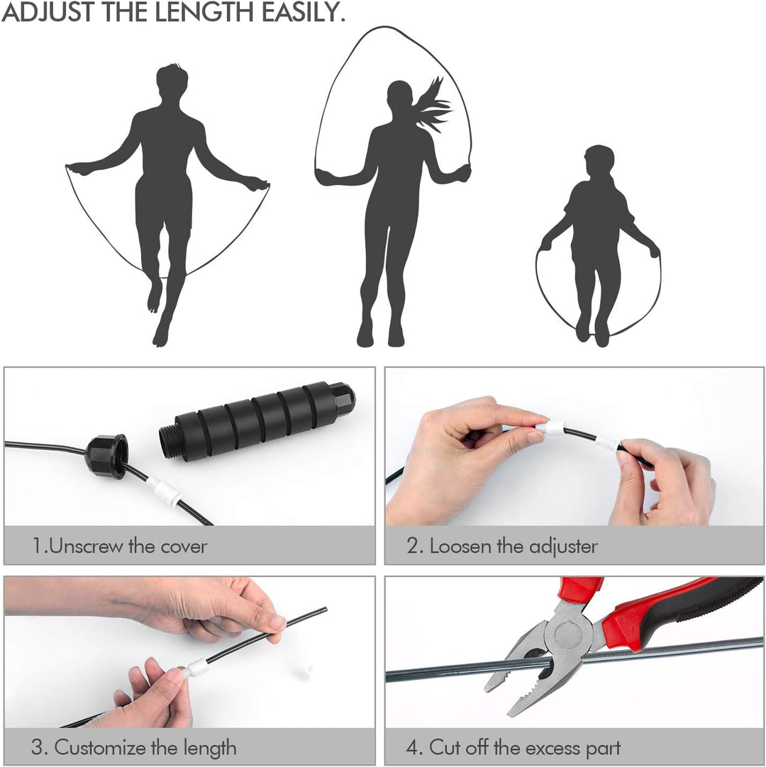 FlexiJump - Justerbar Tangle-Free Hoppetau for Fitness Luvikno
