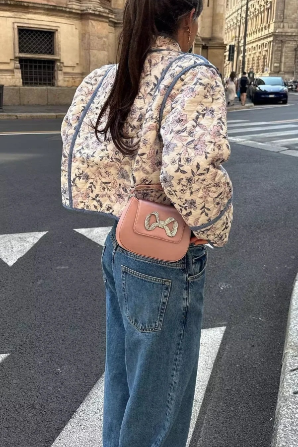 Luvik | Kragen vendbar quilted jakke i forkortet form