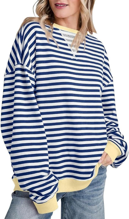 Luvik | Mukava Ylipitkä Raidallinen Neule