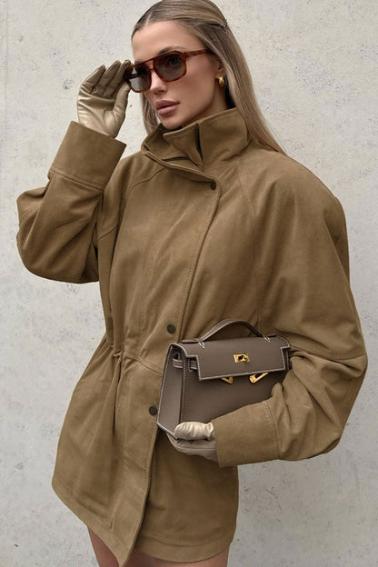 Luvik | Kaulus solkipaita keinonahkajakki