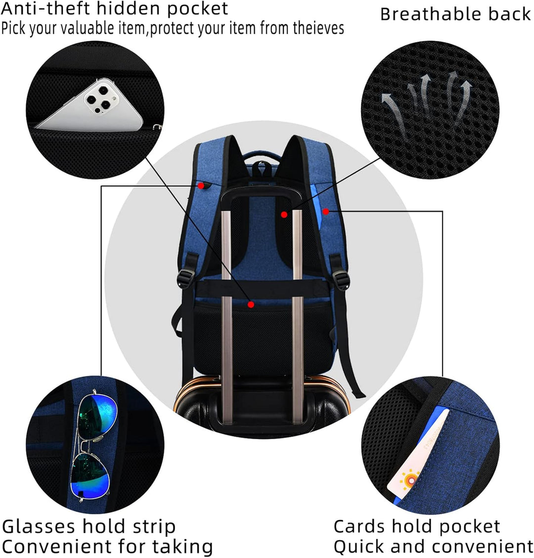 Vanntett reise laptop ryggsekk med USB-port og organisert lagring | Luvikno
