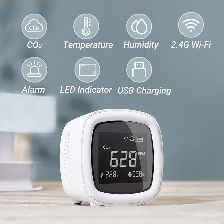 INKBIRD WiFi 3-i-1 Innendørs CO2 Detektor IAQM-068W | Luvikno