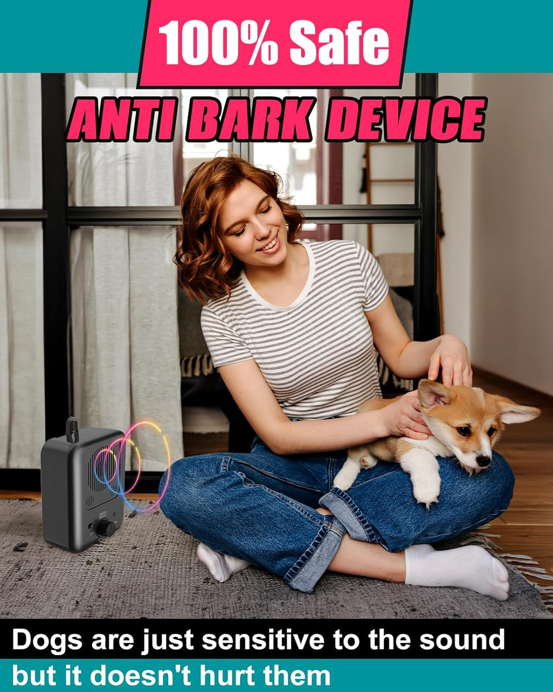 Oppladbar ultrasonisk anti-barking enhet med 50ft rekkevidde – Calvero Luvikno
