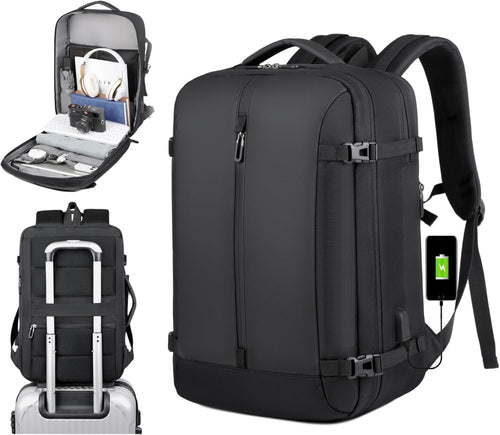40L Utvidbar Vanntett Reiseryggsekk med USB-port og 17” Laptop-futteral – AirVoyage | Luvikno