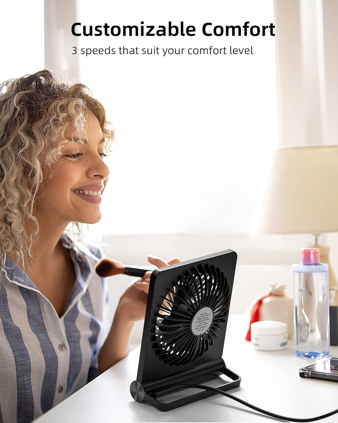 Ultra Quiet Small Desk Fan | Luvikno