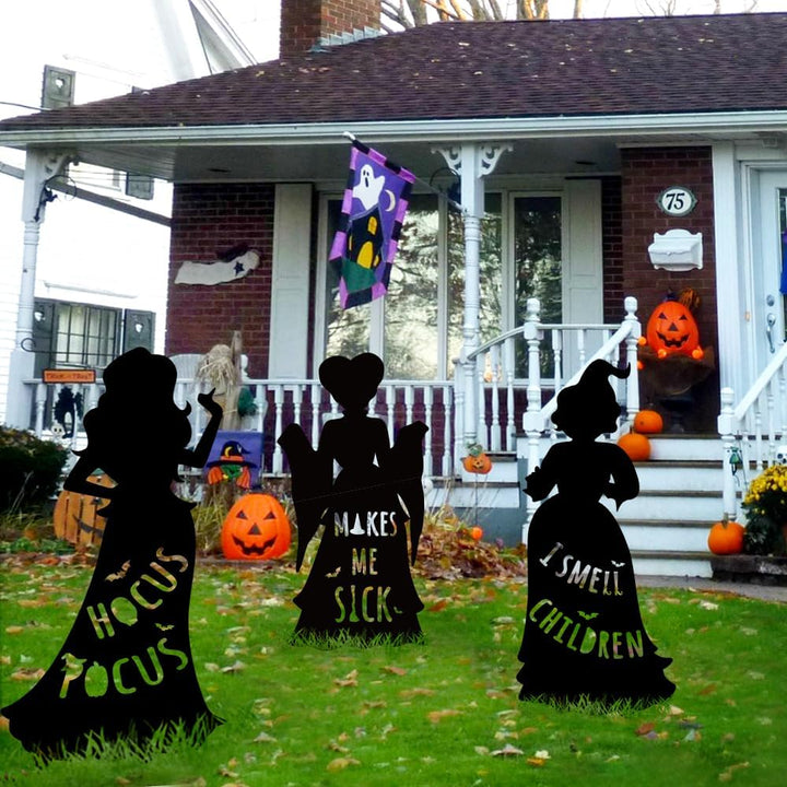 Hocus Pocus Heksesøstre Halloween Hagedekorasjon (3-PCS) Luvikno